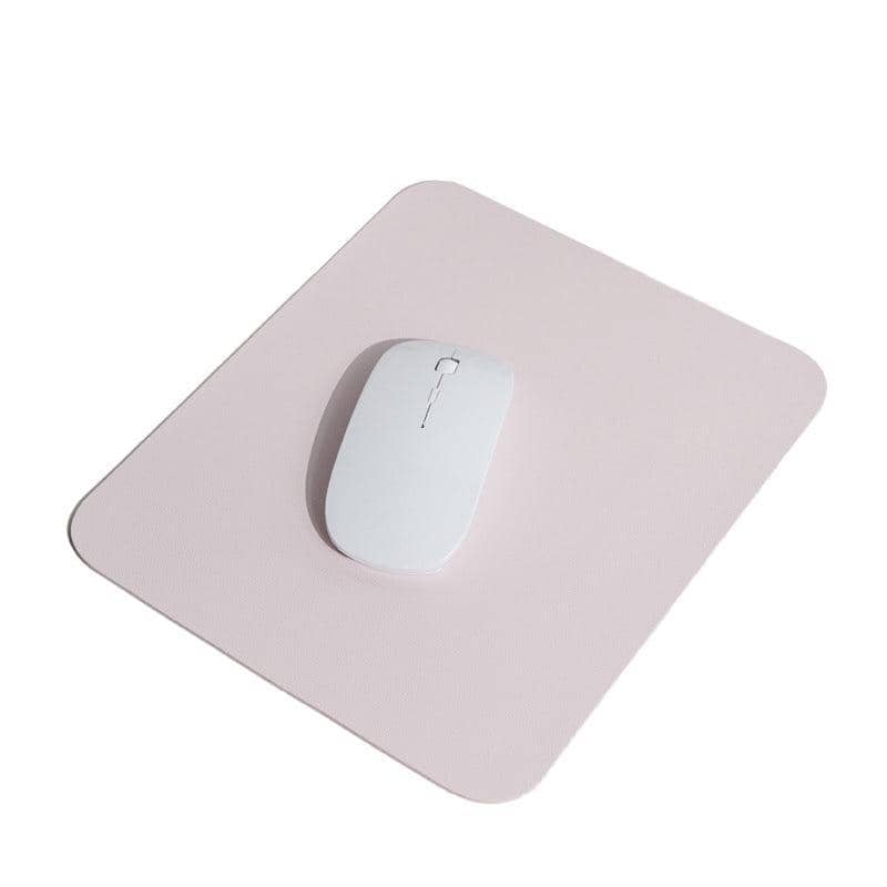 PU Leather Mouse Pad, 22 x 22 cm - Light Pink