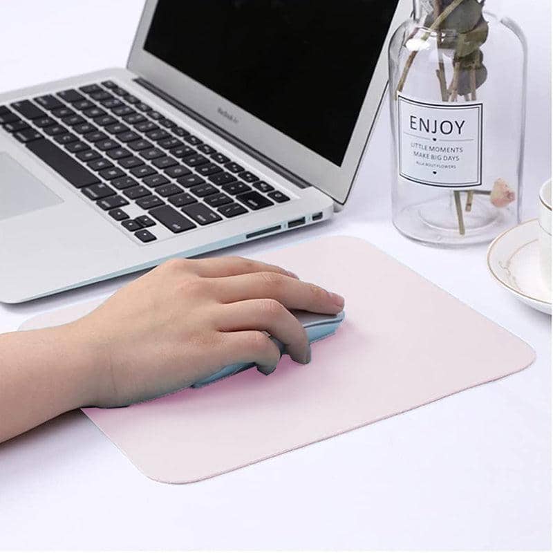 PU Leather Mouse Pad, 22 x 22 cm - Navy Blue - view 4