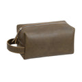 PU Leather Retro Makeup Toiletry Bag - Dark Brown