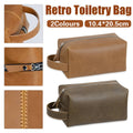 PU Leather Retro Makeup Toiletry Bag - Dark Brown - view 2