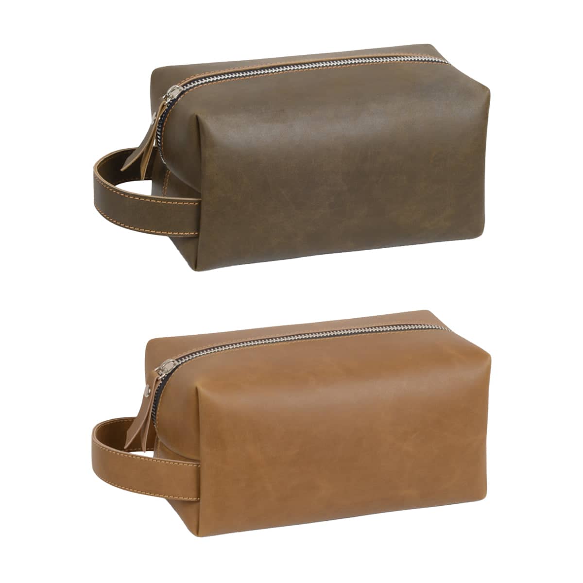 PU Leather Retro Makeup Toiletry Bag - Dark Brown - view 3