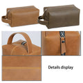 PU Leather Retro Makeup Toiletry Bag - Dark Brown - view 5
