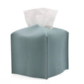 PU Leather Tissue Box Cover Holder - Mint Green, Medium (12.5 x 12.5 x 12 cm)