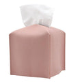 PU Leather Tissue Box Cover Holder - Pink, Medium (12.5 x 12.5 x 12 cm)