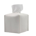PU Leather Tissue Box Cover Holder - White, Medium (12.5 x 12.5 x 12 cm)