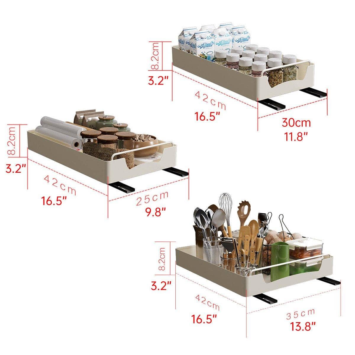 Pull-Out Kitchen Cabinet Storage Drawer - Small (42 cm Long) - view 4
