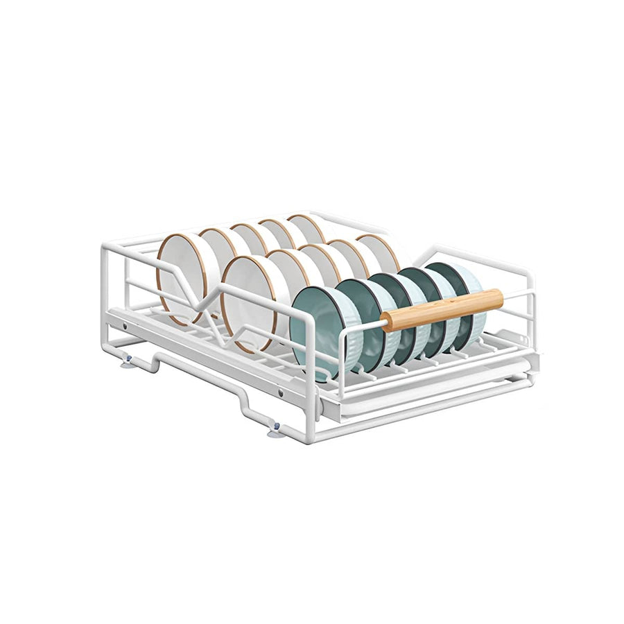Pull Out Kitchen Cabinet Storage Rack, Carbon Steel - Bowl Rack, 40 x 30 x 13 cm