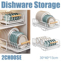 Pull Out Kitchen Cabinet Storage Rack, Carbon Steel - Bowl Rack, 40 x 30 x 13 cm - view 2