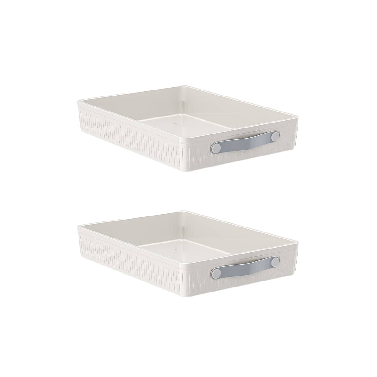 Pull Out Kitchen Spice Rack Organiser for Cabinets, Set of 2 - Size M (40 x 25 x 8.6 cm)