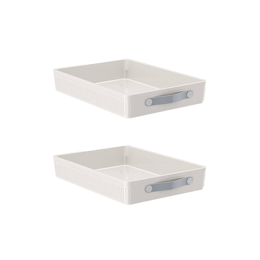 Pull Out Kitchen Spice Rack Organiser for Cabinets, Set of 2 - Size M (40 x 25 x 8.6 cm)