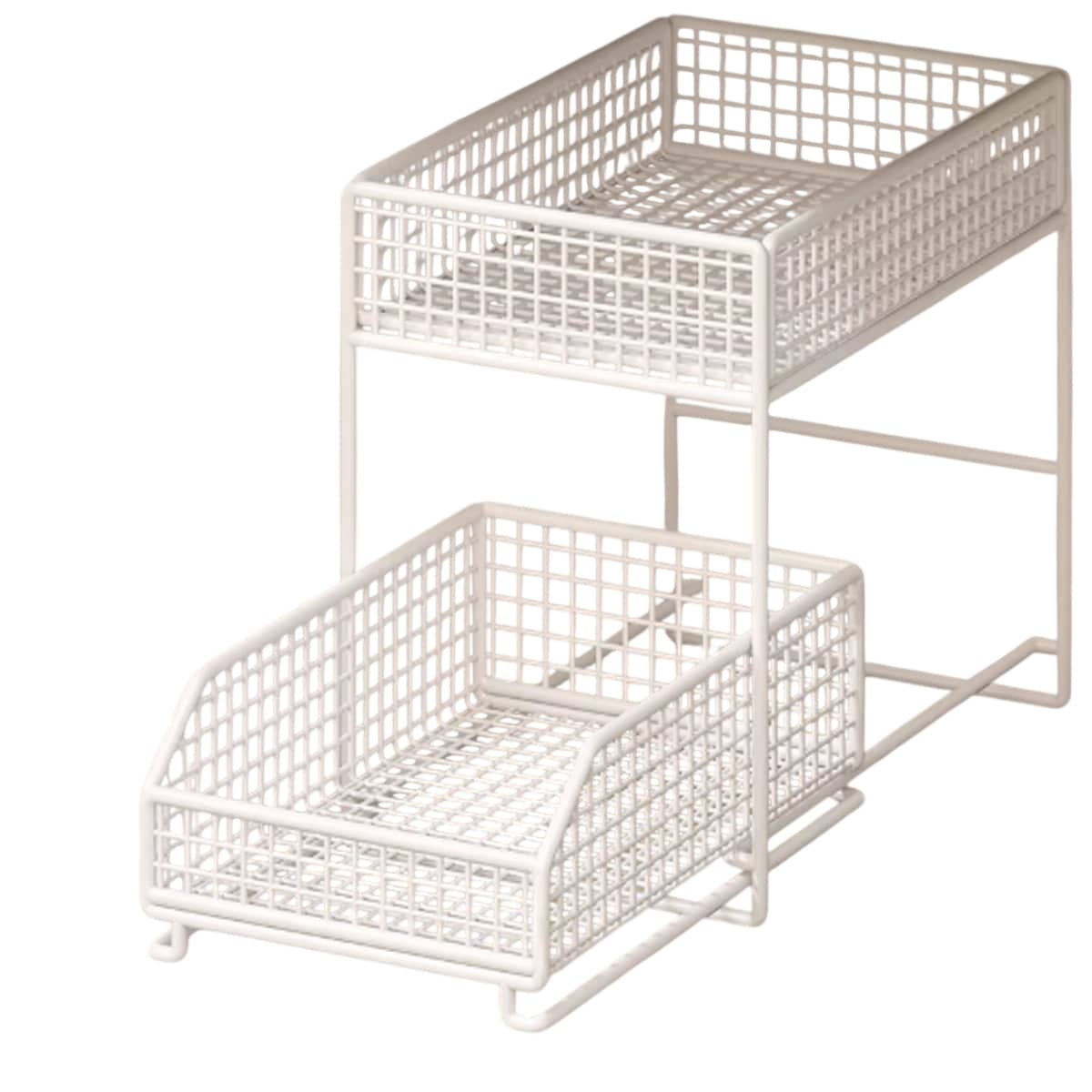 Pull Out Storage Shelf 2 Tier Kitchen Organiser for Under Sink and Pantry Cupboards - view 2