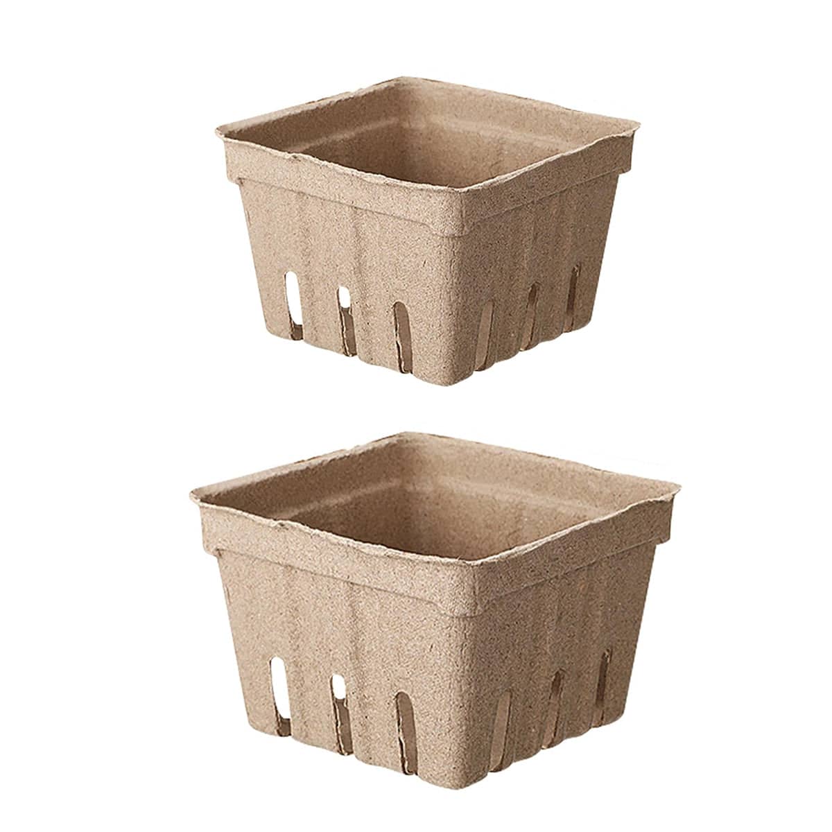 Pulp Fruit Box Pack of 60 Eco Friendly Storage Basket - Large 11 x 11 x 7 cm - view 3