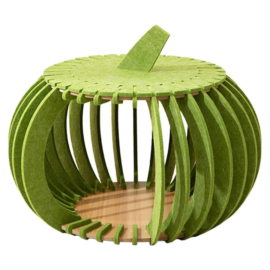 Pumpkin Cat Nest Felt Cat Bed - Green