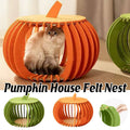 Pumpkin Cat Nest Felt Cat Bed - Green - view 2