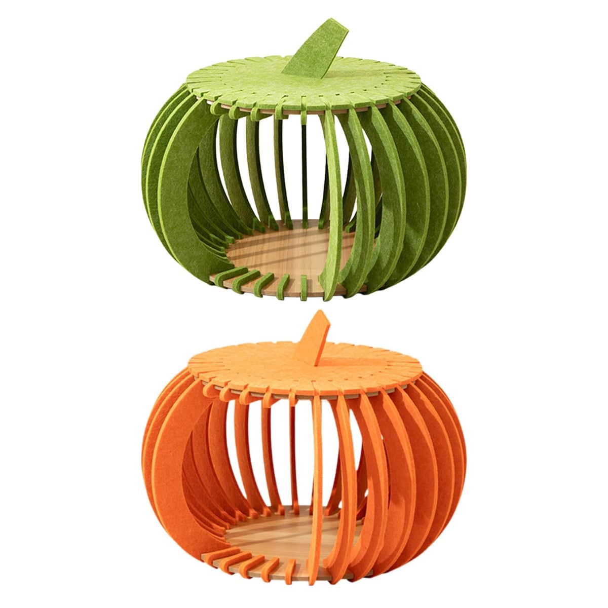 Pumpkin Cat Nest Felt Cat Bed - Green - view 3