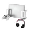 Punch Free Aluminium Laptop Side Mount Holder for Desk - White - view 2