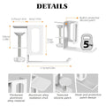 Punch Free Aluminium Laptop Side Mount Holder for Desk - White - view 3
