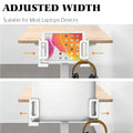 Punch Free Aluminium Laptop Side Mount Holder for Desk - White - view 4