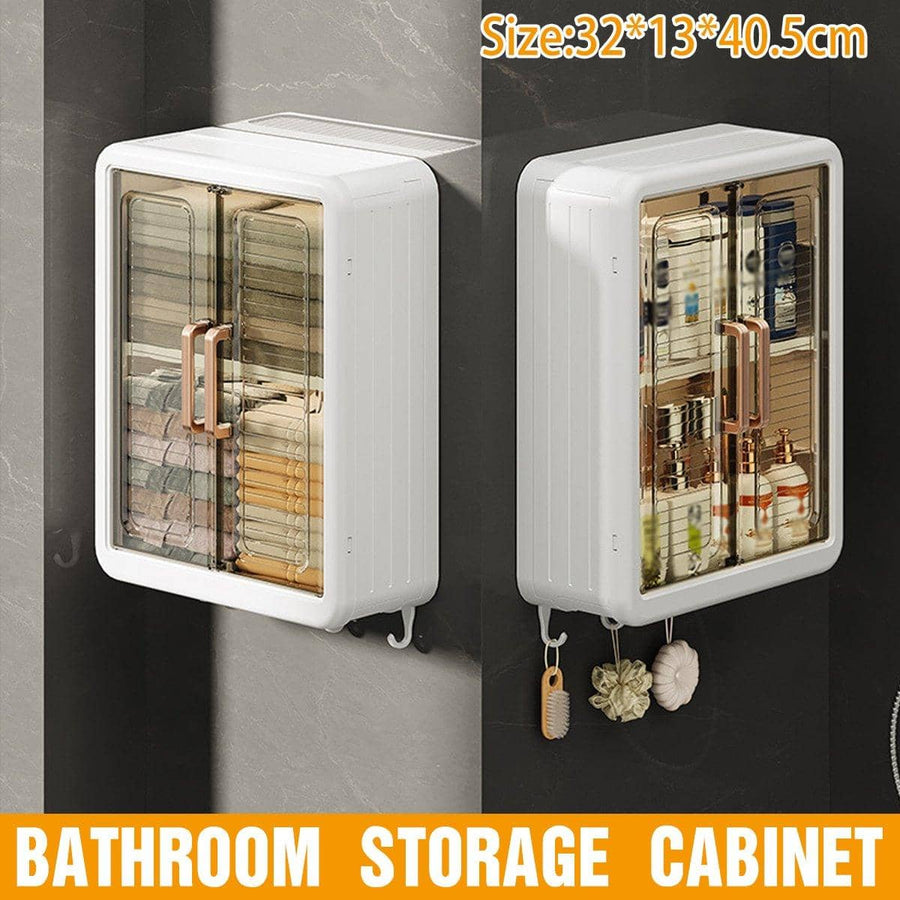 Punch-Free Wall Mounted Bathroom Storage Cabinet - Cream