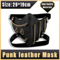 Punk Style Chain Mask in PU Leather, Gothic Party Face Cover for Cosplay