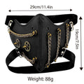Punk Style Chain Mask in PU Leather, Gothic Party Face Cover for Cosplay - view 3