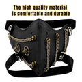Punk Style Chain Mask in PU Leather, Gothic Party Face Cover for Cosplay - view 5