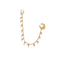 Punk Style Chain Nose Clip and Earring for Women - Gold Hanging Beads