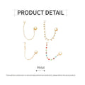 Punk Style Chain Nose Clip and Earring for Women - Gold Hanging Beads - view 4