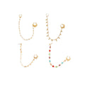 Punk Style Chain Nose Clip and Earring for Women - Multicolour Round Beads - view 3