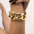 Punk Twist Thick Chain Bracelet for Men and Women, Gold Tone Jewellery - view 4