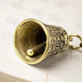 Pure Brass Bell Keychain with Engraved Sutra and Woven Rope - view 5