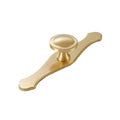 Pure Copper Cabinet Knob with Back Plate - Brushed Gold, Large