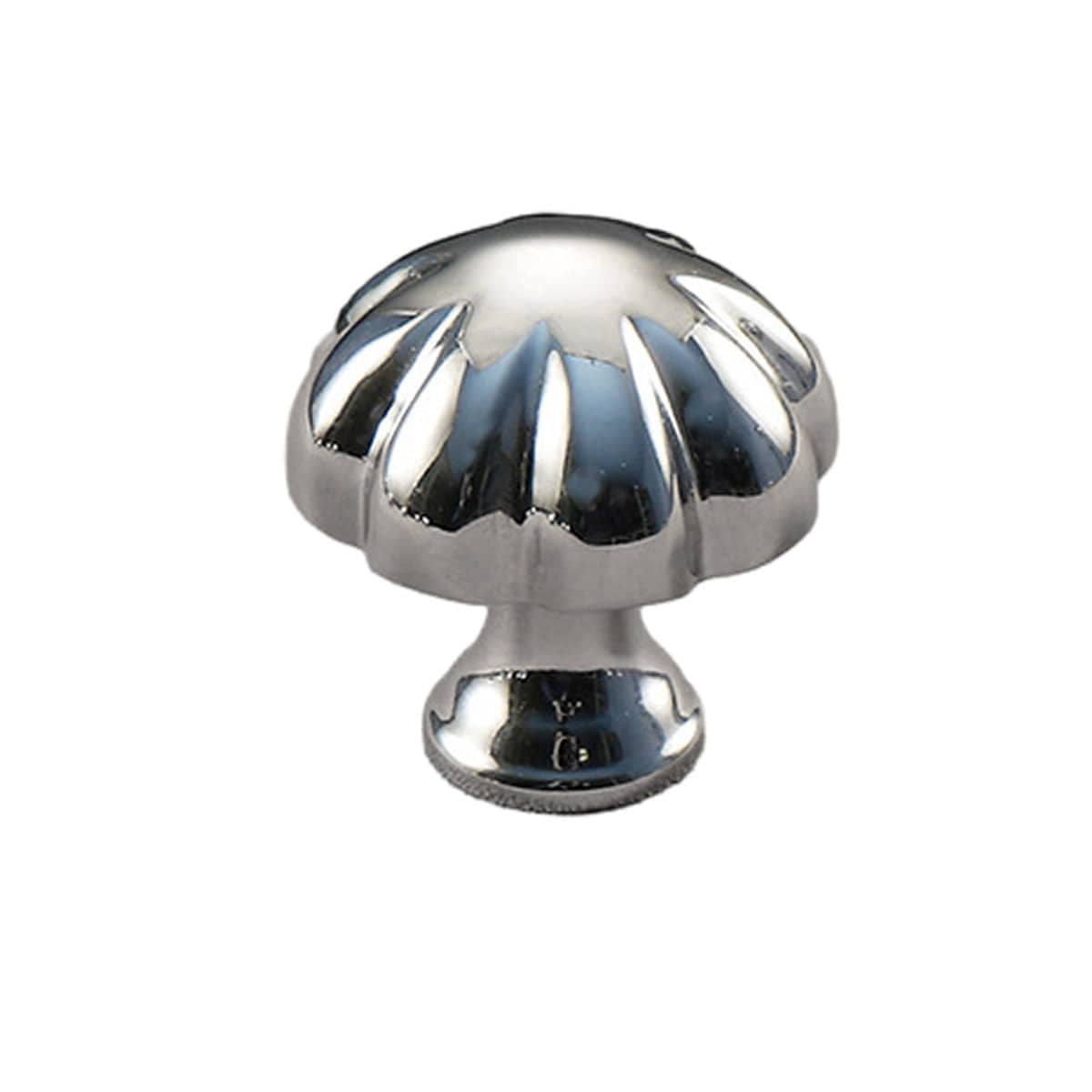 Pure Copper Wardrobe Drawer Knob, Bright Silver - Pumpkin Shape, 30 mm