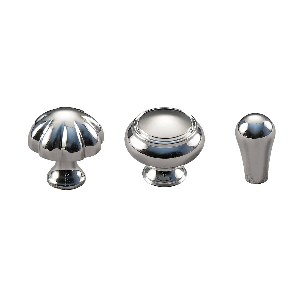 Pure Copper Wardrobe Drawer Knob, Bright Silver - Pumpkin Shape, 30 mm - view 3