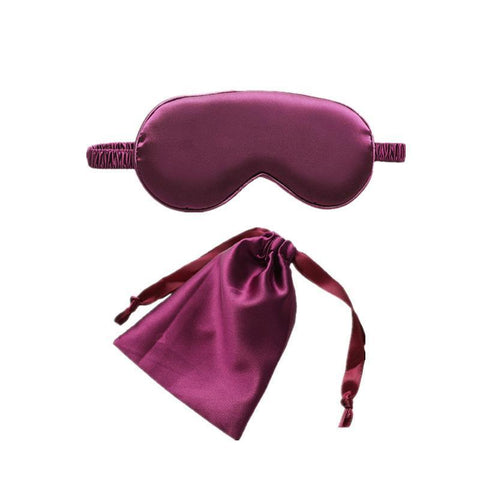 Pure Soft Silk Sleep Eye Mask Blindfold for Travel and Relaxing - Dark Purple