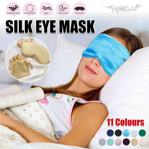 Pure Soft Silk Sleep Eye Mask Blindfold for Travel and Relaxing - Gold - view 2