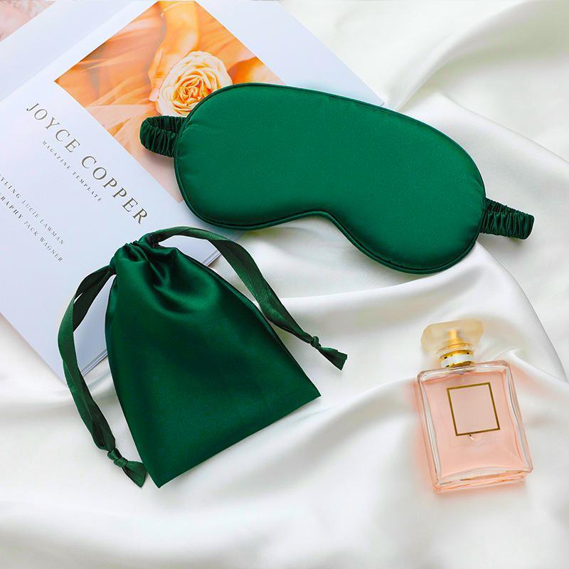 Pure Soft Silk Sleep Eye Mask Blindfold for Travel and Relaxing - Gold - view 22