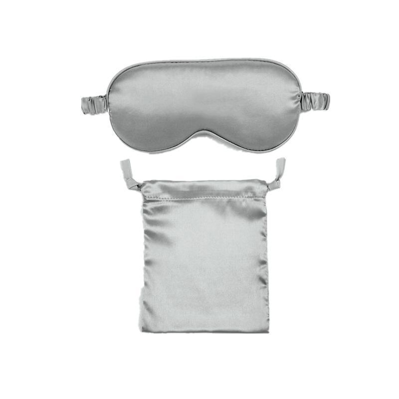 Pure Soft Silk Sleep Eye Mask Blindfold for Travel and Relaxing - Grey