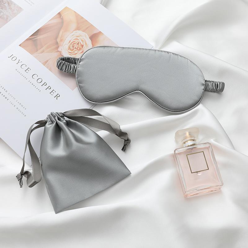 Pure Soft Silk Sleep Eye Mask Blindfold for Travel and Relaxing - Grey - view 12