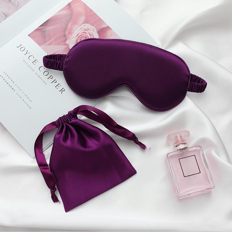 Pure Soft Silk Sleep Eye Mask Blindfold for Travel and Relaxing - Grey - view 23