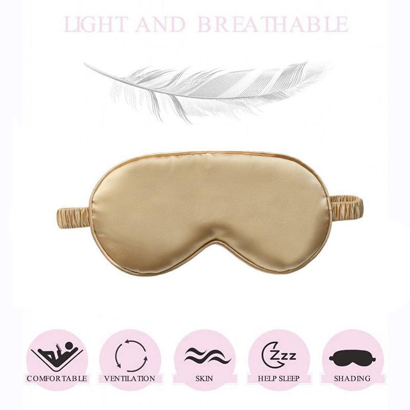 Pure Soft Silk Sleep Eye Mask Blindfold for Travel and Relaxing - Light Purple - view 3