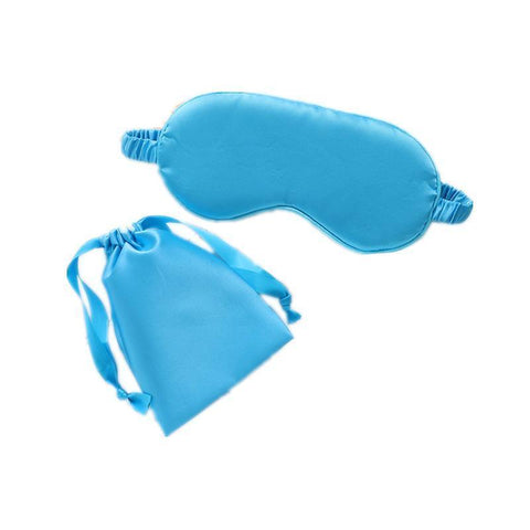 Pure Soft Silk Sleep Eye Mask Blindfold for Travel and Relaxing - Sky Blue