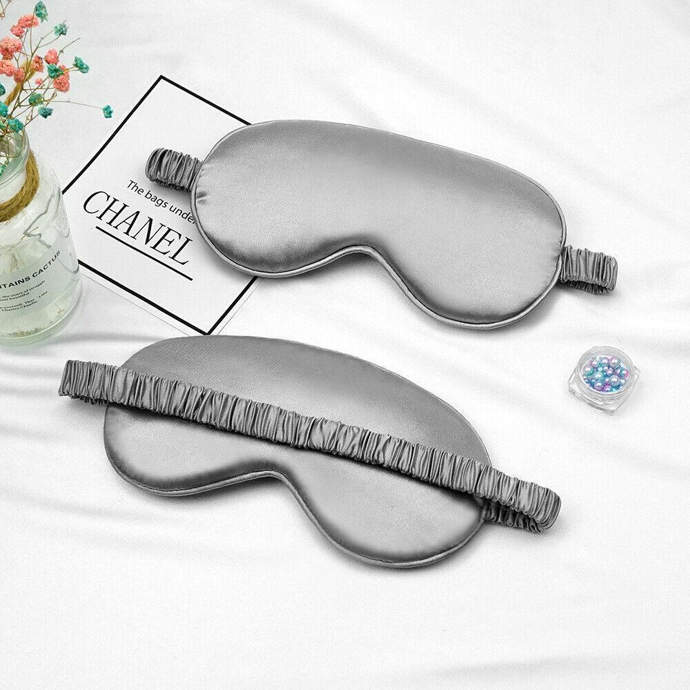 Pure Soft Silk Sleep Eye Mask Blindfold for Travel and Relaxing - White - view 7