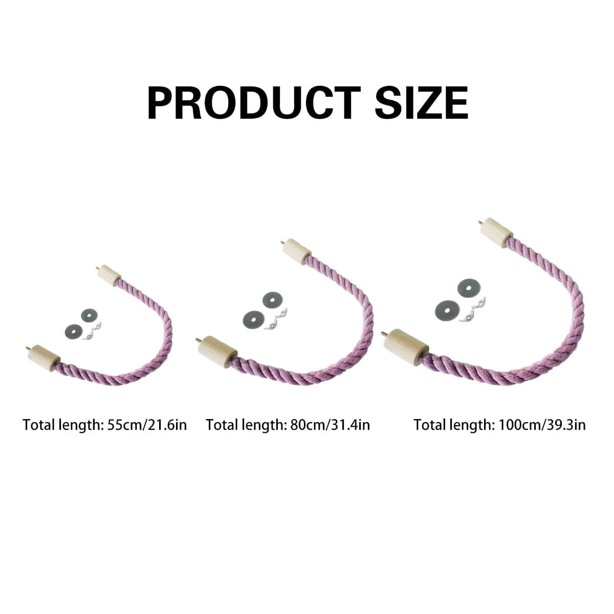 Purple Bendable Rope Bird Perch for Parrots - 80 cm - view 3