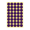 Purple Colour Sticker Dots Adhesive Round Labels - 25mm 40 Dots - 1 Sheet