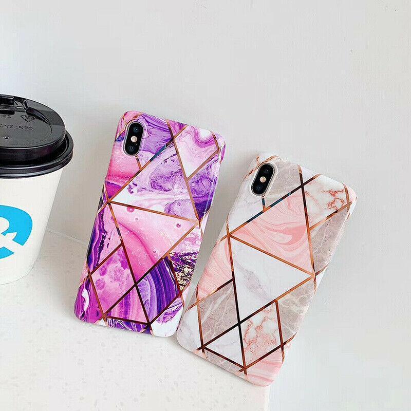 Purple Marble Shockproof Silicone Phone Case - For iPhone 14 Plus - view 4