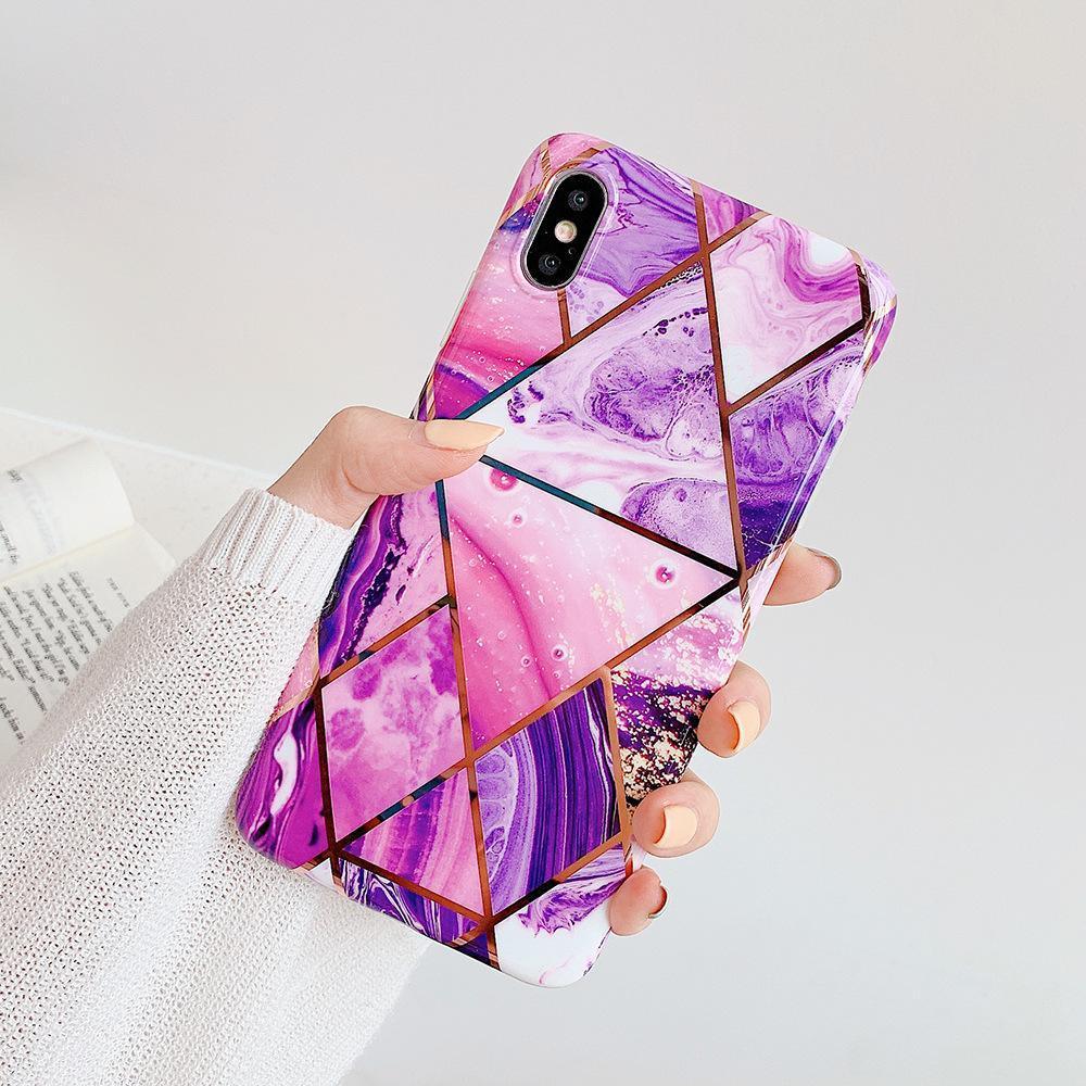 Purple Marble Shockproof Silicone Phone Case - For iPhone 14 Plus - view 9