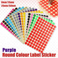 Purple Round Sticker Dots Adhesive Labels - 13mm, 132 Dots, 15 Sheets - view 2