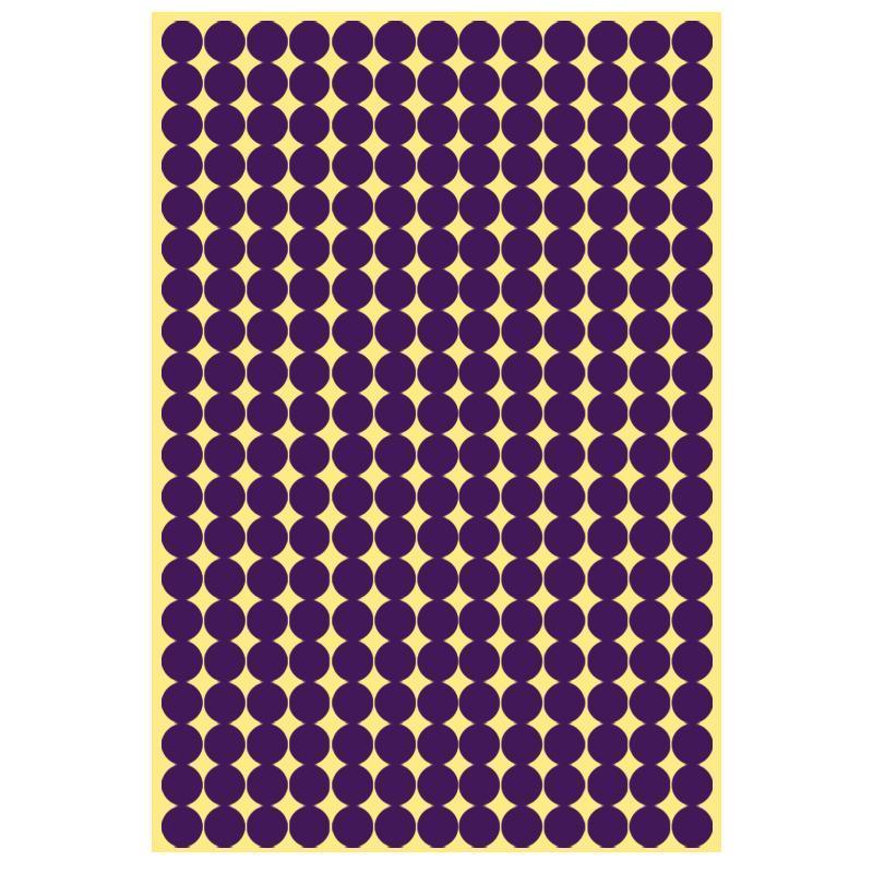 Purple Round Sticker Dots Adhesive Labels - 8mm, 260 Dots, 1 Sheet