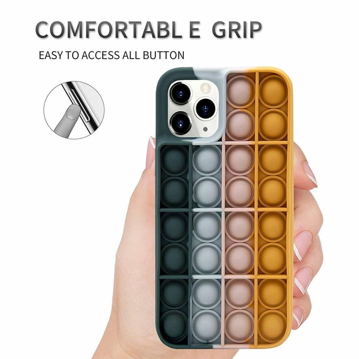 Push Bubble Silicone Phone Case for iPhone 12 Pro Max - Purple and Pink - view 4